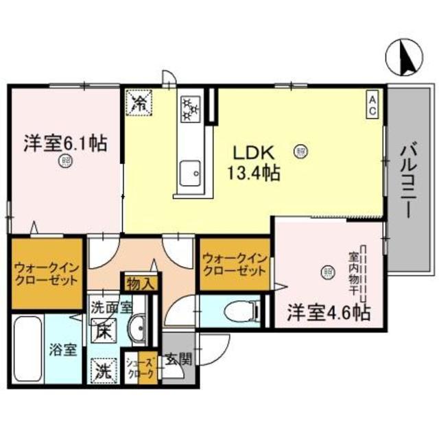 ブルーリッジ(2LDK/3階)の間取り写真