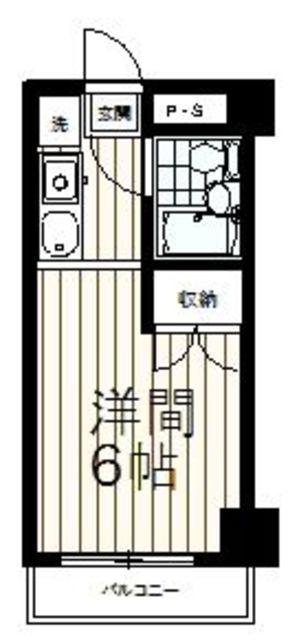 グリーンハイム尾根I(1K/3階)の間取り写真