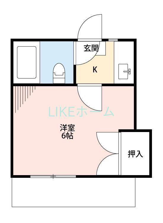 サンライズ京葉(1K/2階)の間取り写真