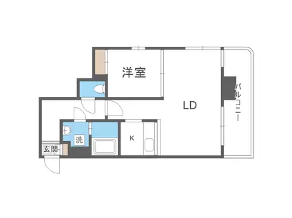 レガートタワー月寒中央(1LDK/12階)の間取り写真