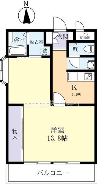 染谷コーポ(1K/1階)の間取り写真