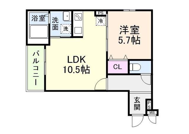 グランシールIII番館(1LDK/1階)の間取り写真