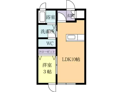 プリメーロ(1LDK/2階)の間取り写真