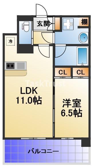 PHOERME城北公園(1LDK/10階)の間取り写真