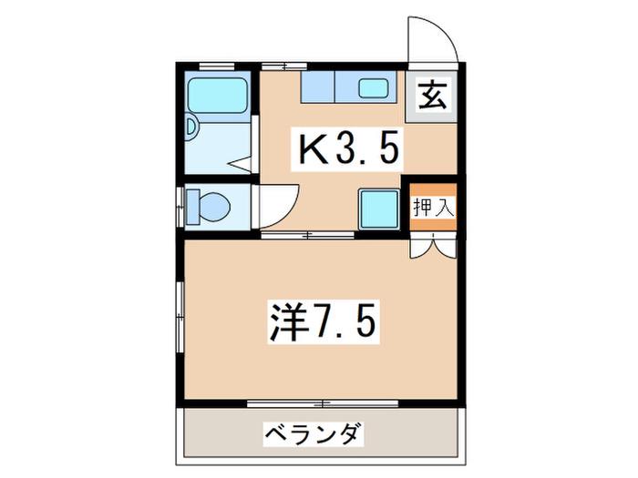 メゾンロマンII(1K/2階)の間取り写真