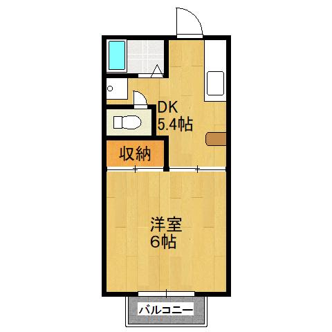 文研ビル(1DK/3階)の間取り写真