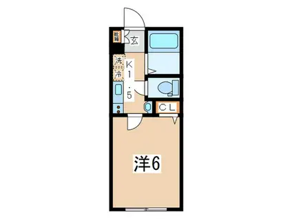 サクシード小田急相模原(1K/2階)の間取り写真