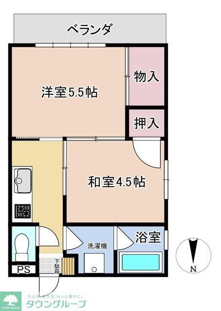 アパルトマン道明(2K/2階)の間取り写真