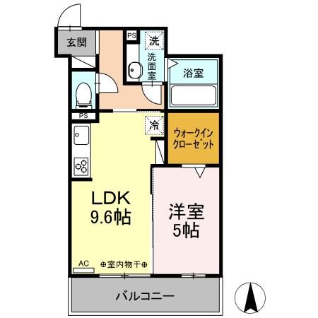 PRIMAMAISON(1LDK/2階)の間取り写真
