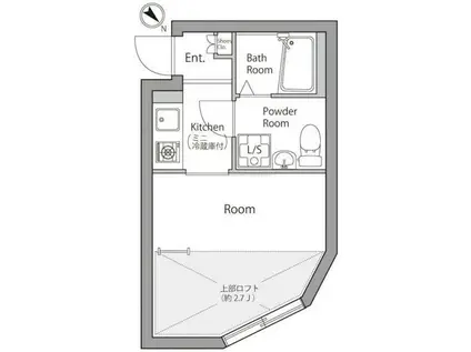 FORTISSIMO ART西六郷(1K/3階)の間取り写真