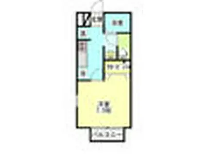 プランドール A(1K/2階)の間取り写真