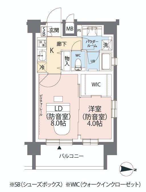 ミュージション墨田両国(2K/2階)の間取り写真