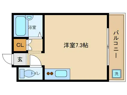 メゾン高井田(ワンルーム/2階)の間取り写真