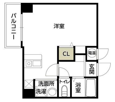 カーサ北本通(1K/2階)の間取り写真