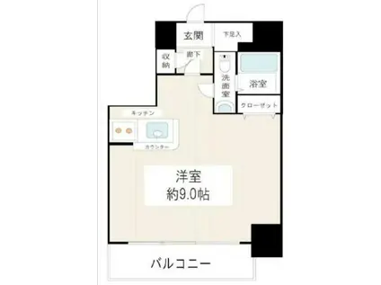 ライジングプレイス浅草(ワンルーム/9階)の間取り写真