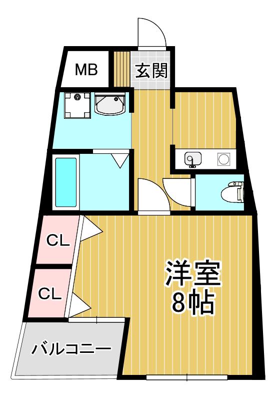 花りんご(1K/3階)の間取り写真