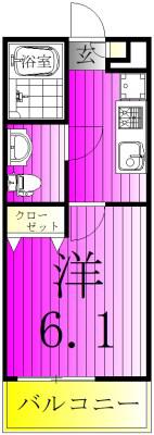 メゾングリーズ五香南(1K/1階)の間取り写真