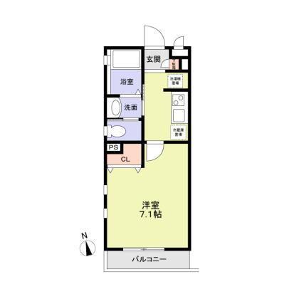 クラージュ・MORI(1K/2階)の間取り写真
