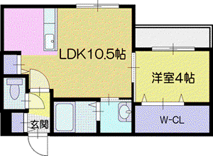 PRESCELTO朝日町(1LDK/4階)の間取り写真
