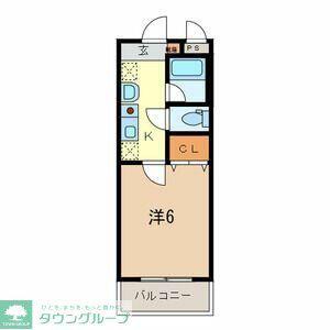 シャテロイワサキ(1K/2階)の間取り写真