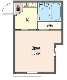 ジュネス六浦B(1K/2階)の間取り写真