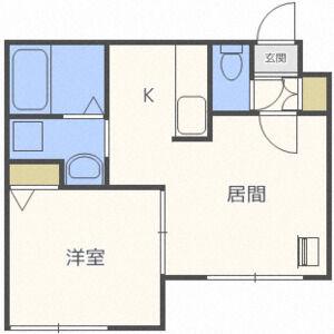 ブランノワール本郷通(1LDK/3階)の間取り写真