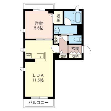 LE COCON(1LDK/3階)の間取り写真