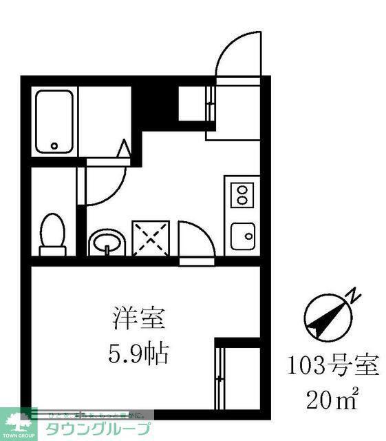 早稲田鶴巻町IMAハウス(1K/1階)の間取り写真