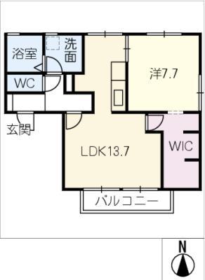ハートピア(1LDK/1階)の間取り写真