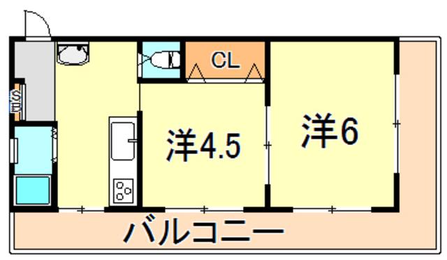 田中マンション(2K/4階)の間取り写真