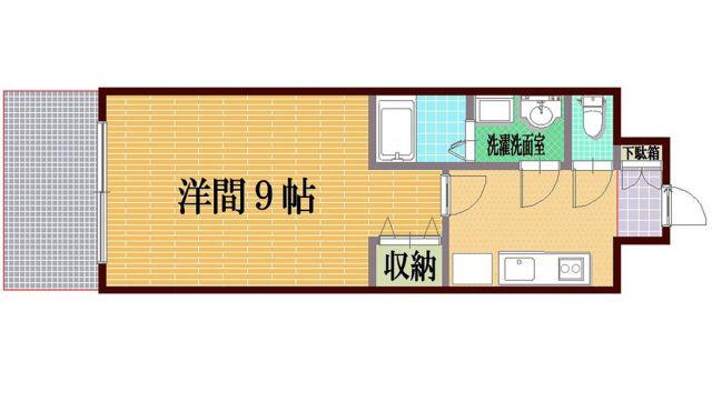 ラヴィナスアテンコート(1K/4階)の間取り写真