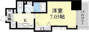 LUXE天神橋(1K/3階)の間取り写真