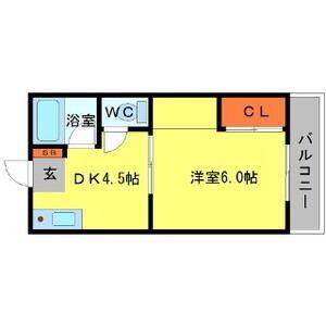 EST-1小野原(1DK/1階)の間取り写真