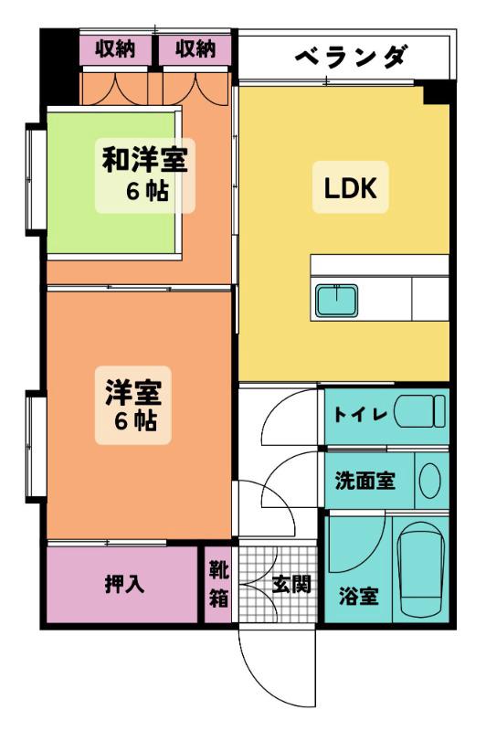 メゾンドール(2LDK/2階)の間取り写真