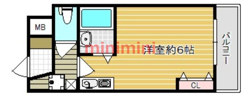ステラガーデン茨木イースト(ワンルーム/3階)の間取り写真
