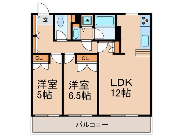 JGM空港通(2LDK/11階)の間取り写真