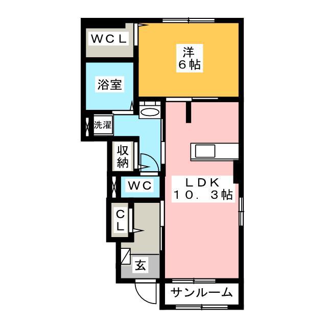 ノバ クレメントA(1LDK/1階)の間取り写真