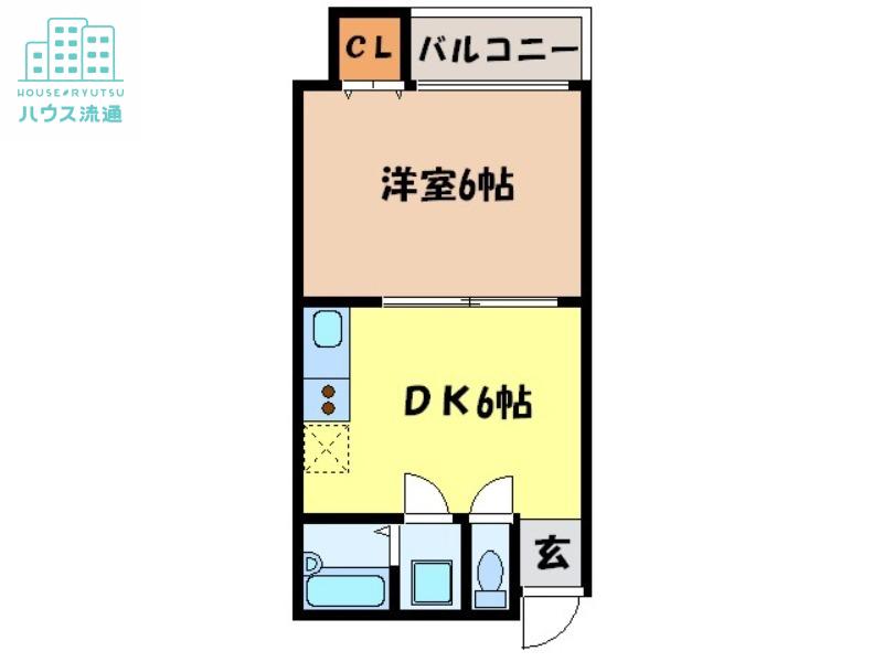アメニティプレイス小柳(1DK/3階)の間取り写真