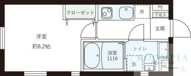 レピュア目黒本町レジデンス(1K/2階)の間取り写真