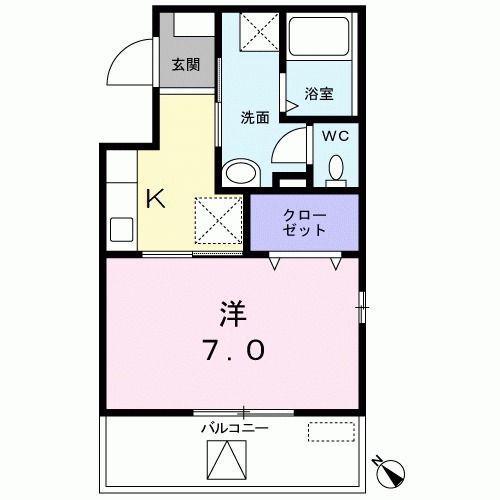 リマンベール(1K/3階)の間取り写真