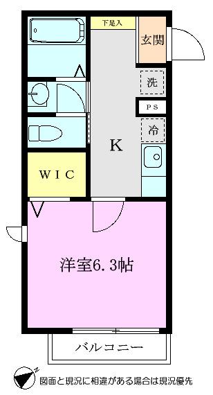 ブルーブランI・II(1K/1階)の間取り写真