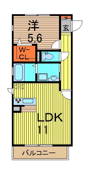 エポックハイム(1LDK/1階)の間取り写真
