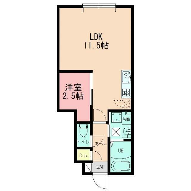 LEXIA井土ヶ谷(1LDK/1階)の間取り写真