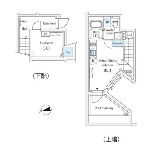 FIKA代々木上原 フィーカ代々木上原(1LDK/B1階)の間取り写真