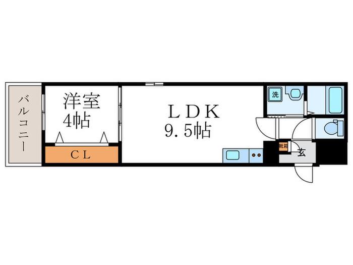 ジーメゾン山科マニフィコ(1LDK/2階)の間取り写真