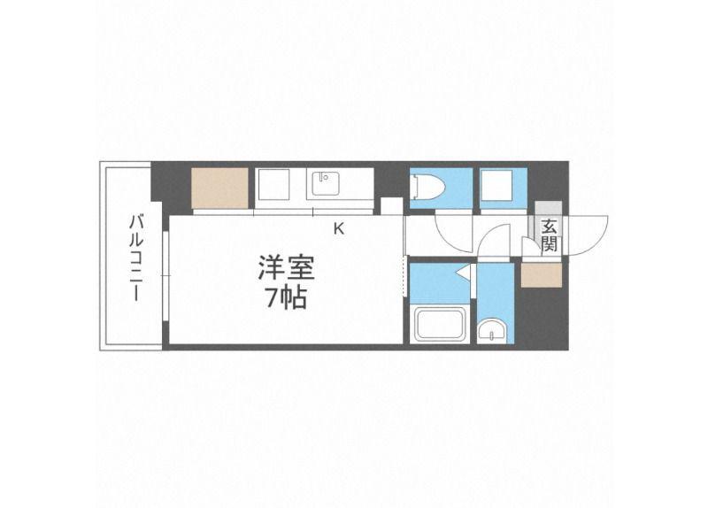 ジュネーゼグラン上本町(ワンルーム/7階)の間取り写真