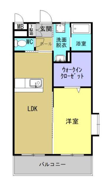 T・ONE(1LDK/3階)の間取り写真