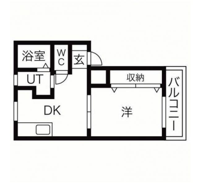 ロータスカーサ(1DK/2階)の間取り写真