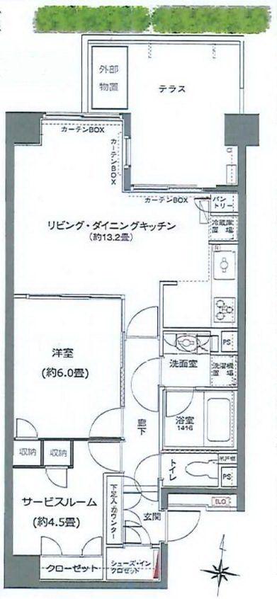グレーシアハイム横浜台町(1SLDK/2階)の間取り写真