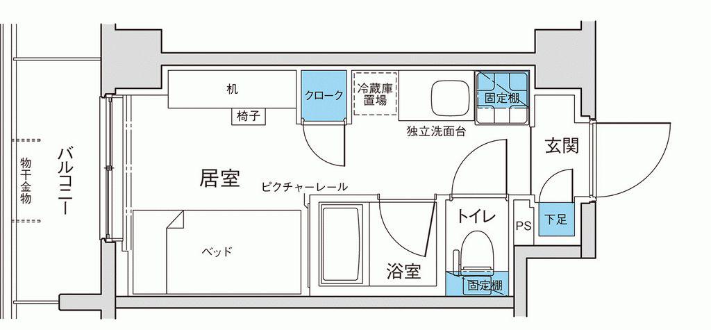 キャンパスヴィレッジ京都西京極(1K/1階)の間取り写真
